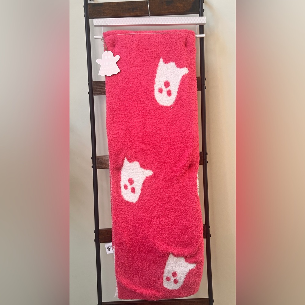 Cupcakes and Cashmere Halloween Pink Ghost Blanket Throw